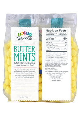 Party Sweets Yellow Buttermints used as party favors in goodie bags