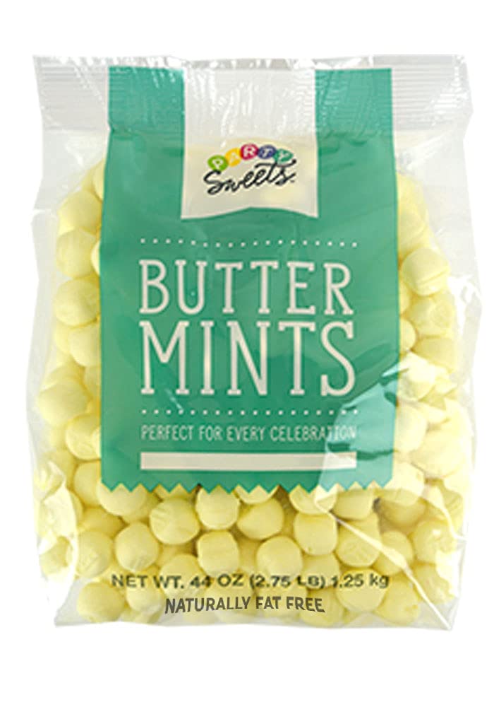 Party Sweets Yellow Buttermints unwrapped on a table for festive décor and favors
