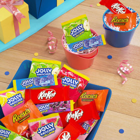Kit Kat and Reese's on party table for guests