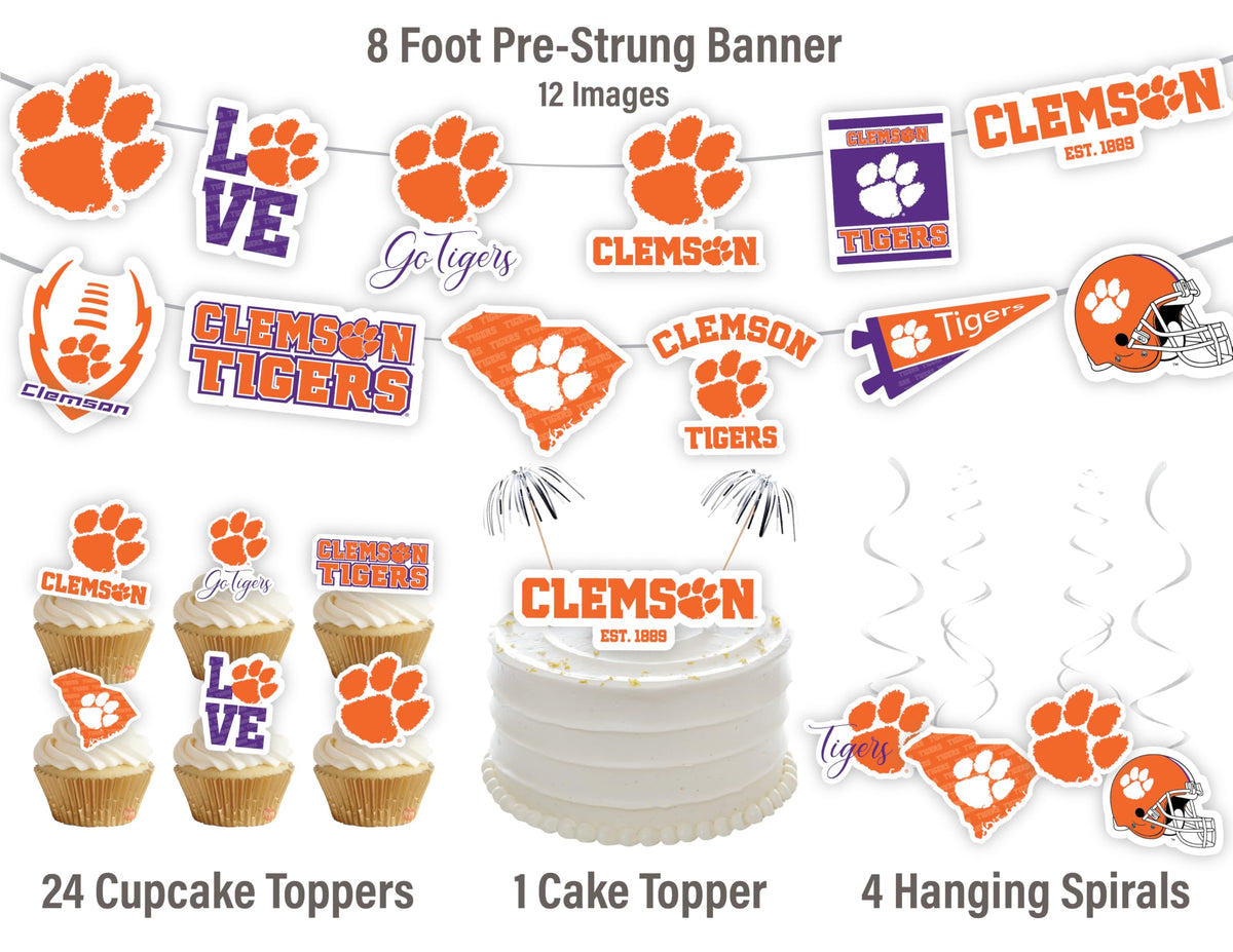 PartyKandy Clemson cupcake toppers for festive treats