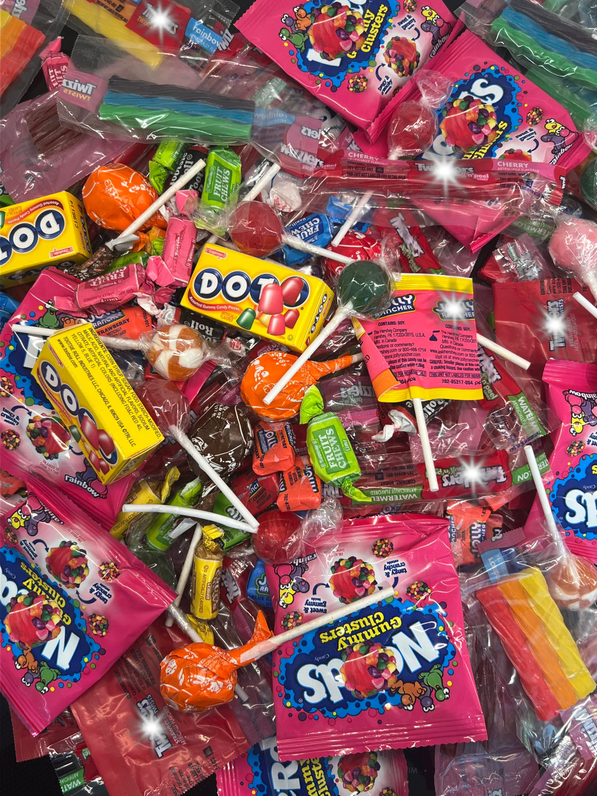 Partypom assorted candy 5lb bulk displayed for a colorful party buffet