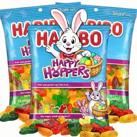 Partypom Easter Bunny Gummies displayed in a colorful bowl for festive baskets.
