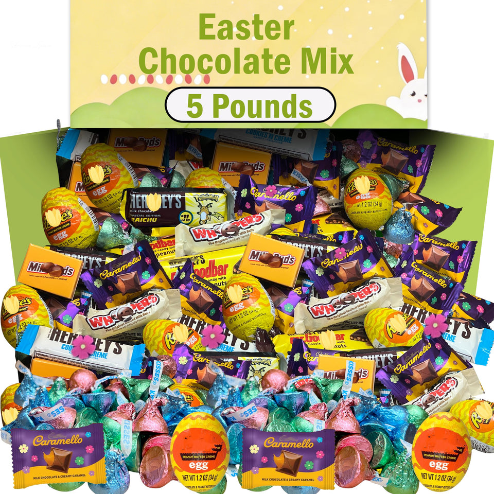 Partypom Easter candy mix 5 lb bulk for baskets and egg hunts, great for gifting.