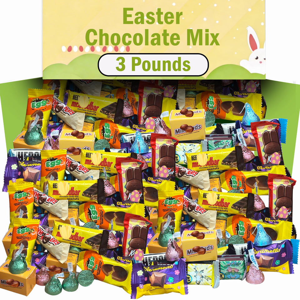 Partypom Easter chocolate candy mix 3 lb decorative assortment ideal for egg hunts and baskets