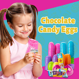 Partypom eggs include stickers for added surprise and smiles