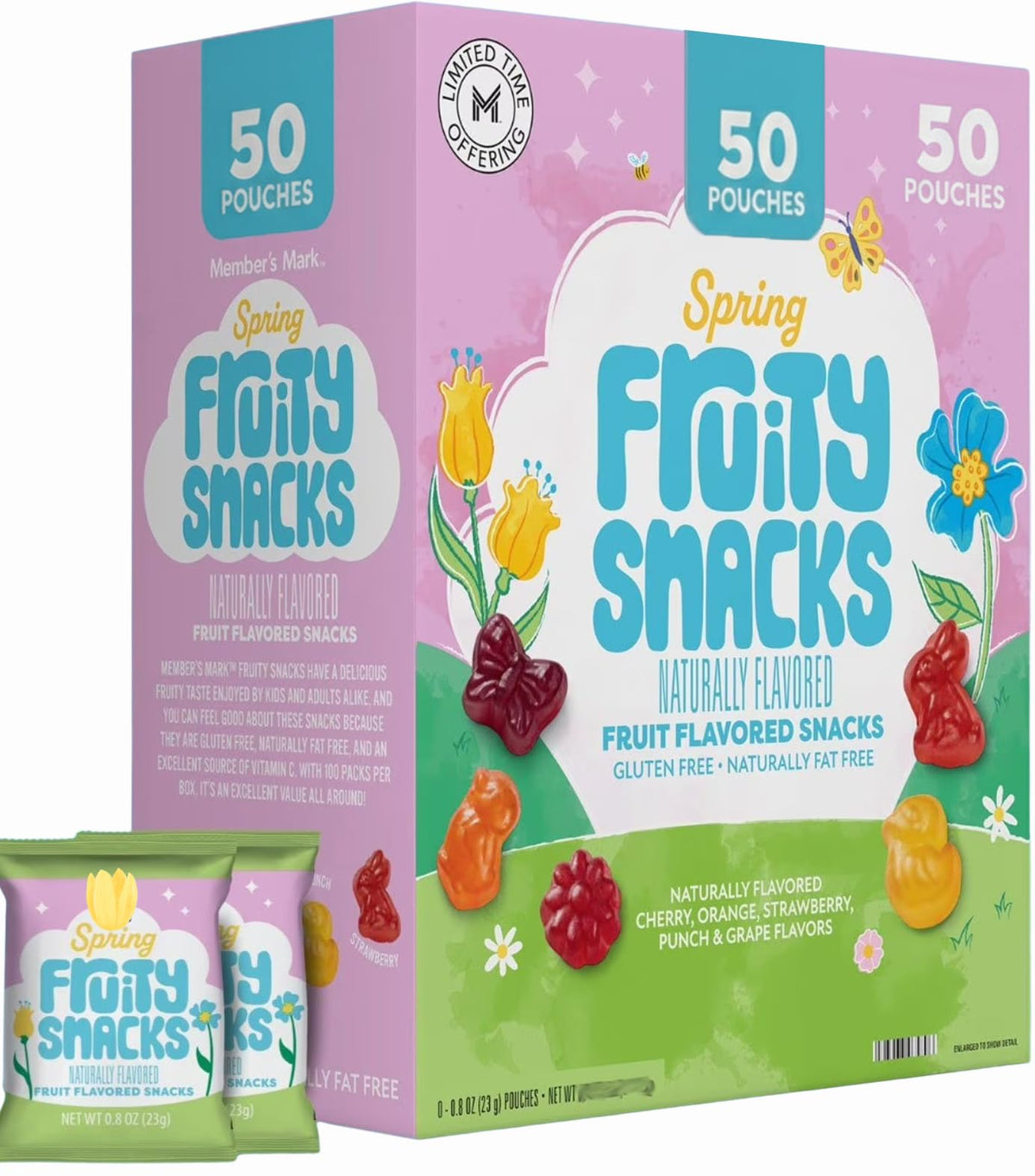 Partypom Easter Candy Fruit Snacks in spring shapes, ideal for Easter baskets and egg hunts.