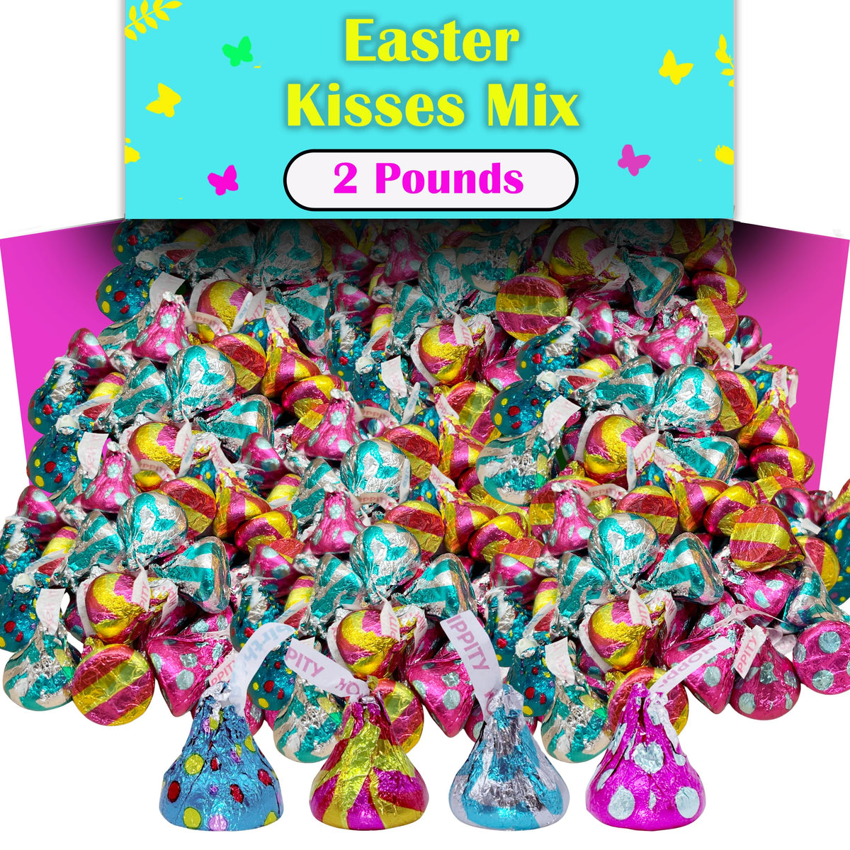 Partypom Easter Hershey Kisses egg-hunt candy pack for easy hiding and festive fun.