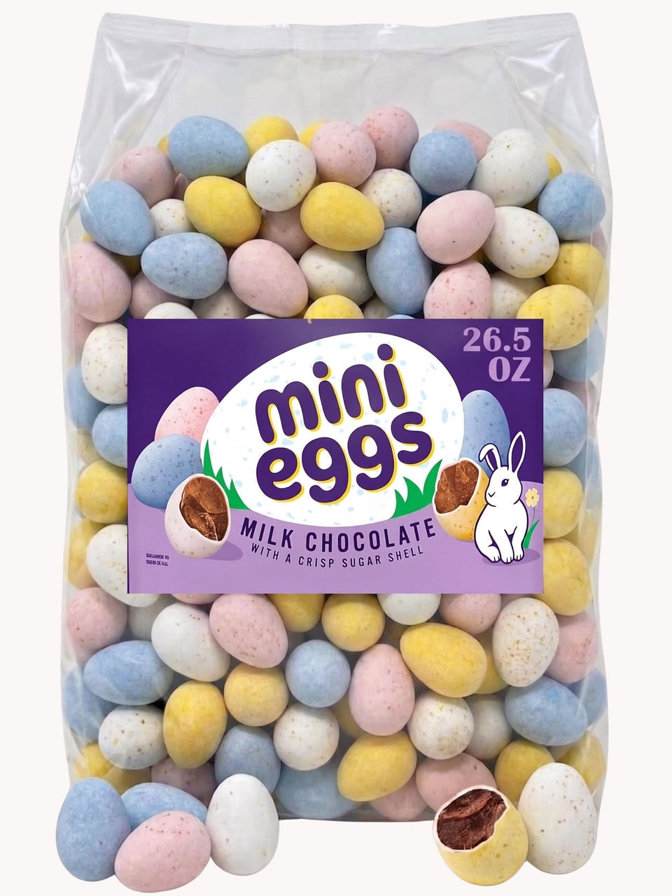 Partypom Easter Mini Eggs chocolate bag with pastel shells for festive baskets and egg hunts
