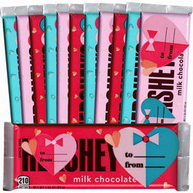 Partypom Hershey Mother's Day heart bars in pink wrap are ready for gifting.