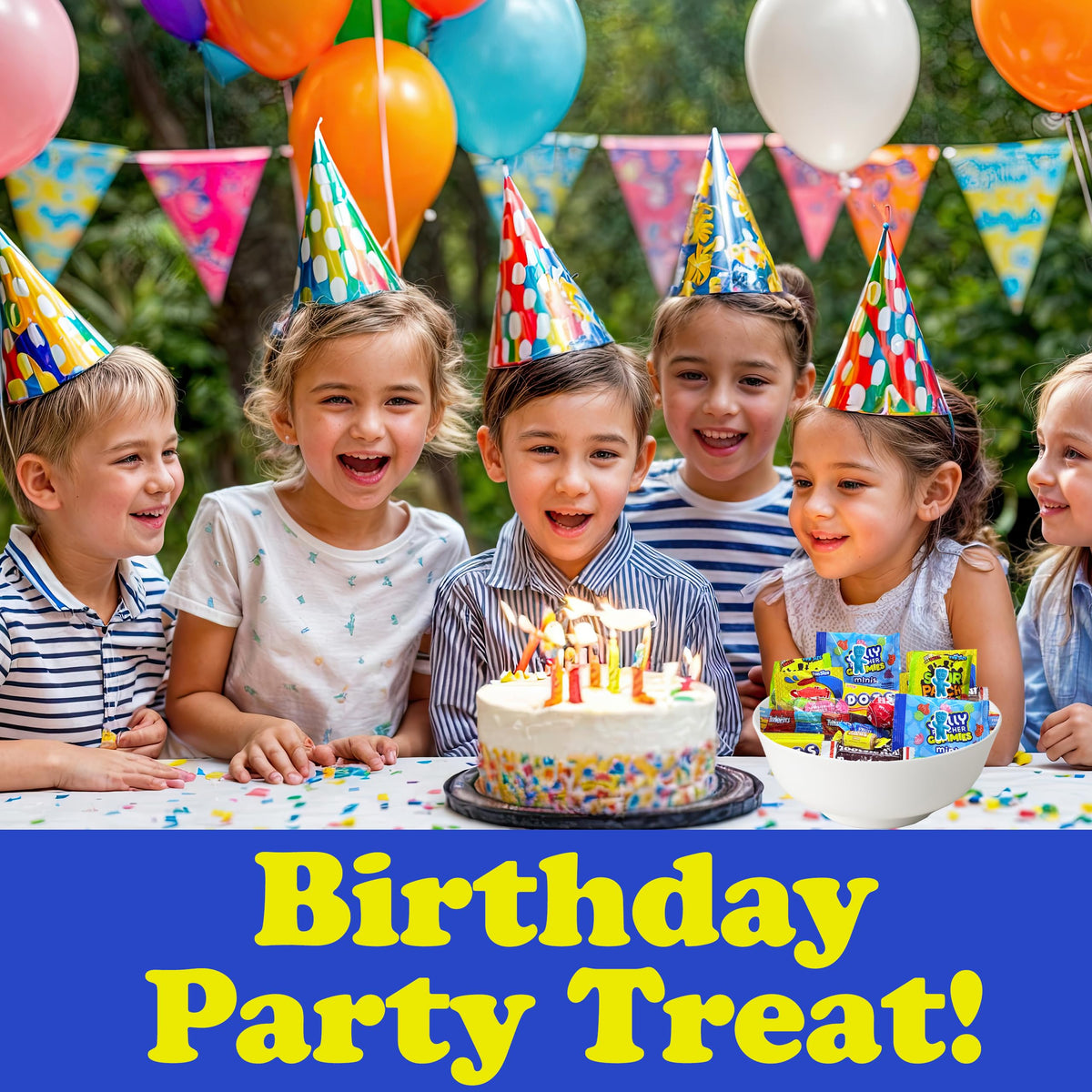 Partypom individually wrapped candies ideal for gift bags and event giveaways.