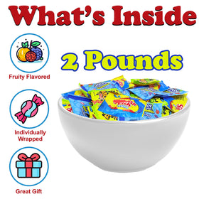 Partypom Jolly Ranchers Minis mini bags provide fruity chews for quick snacking.