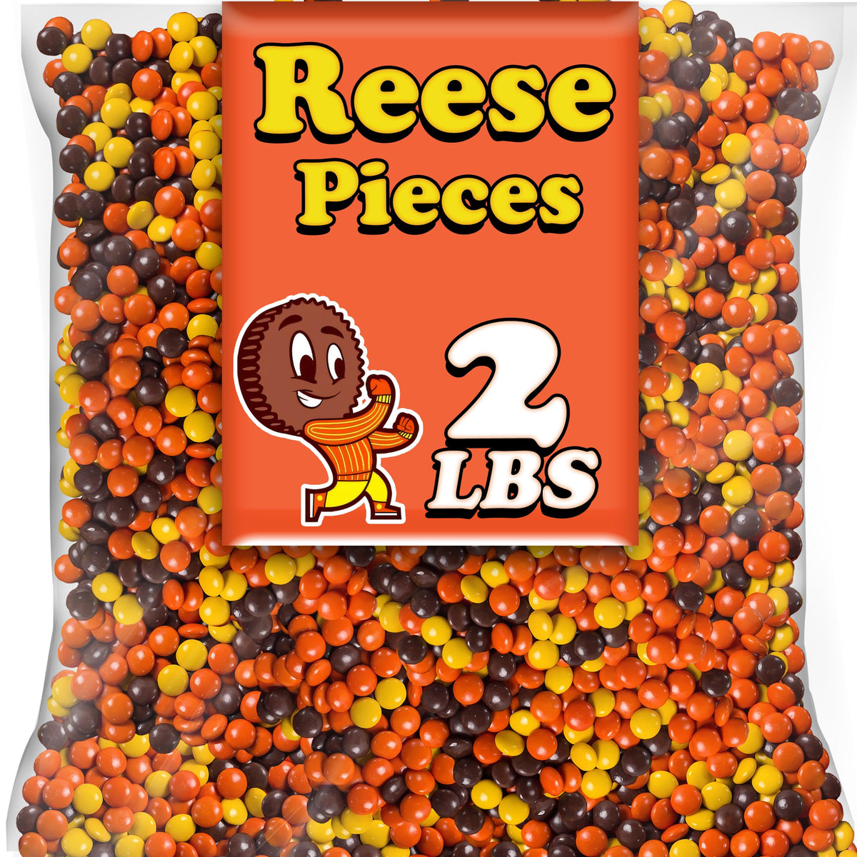 Partypom Reese Pieces candy in a bulk bag for easy sharing and snacking.