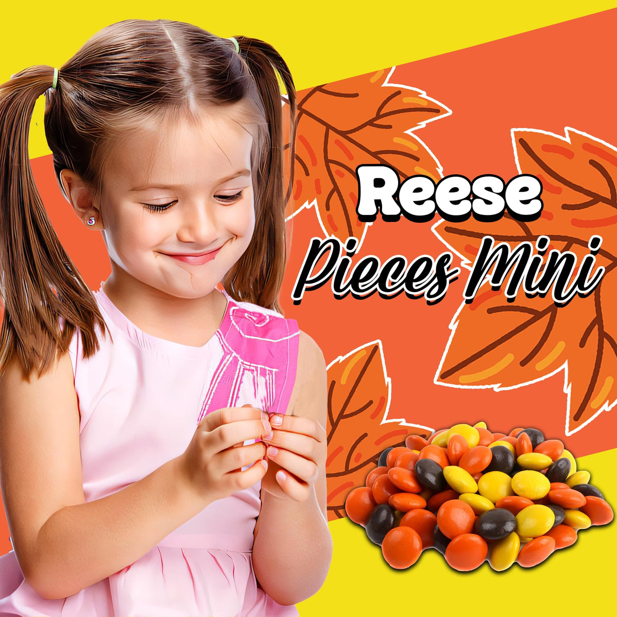 Partypom Reese Pieces milk chocolate center enhances baked treats with balanced flavor.