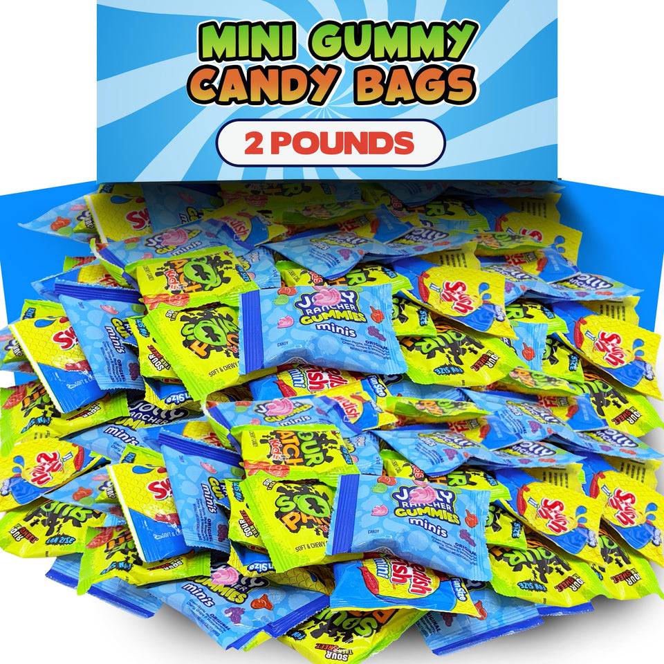 Partypom Sour Patch Kids mini bags offer tangy bites for party favors.