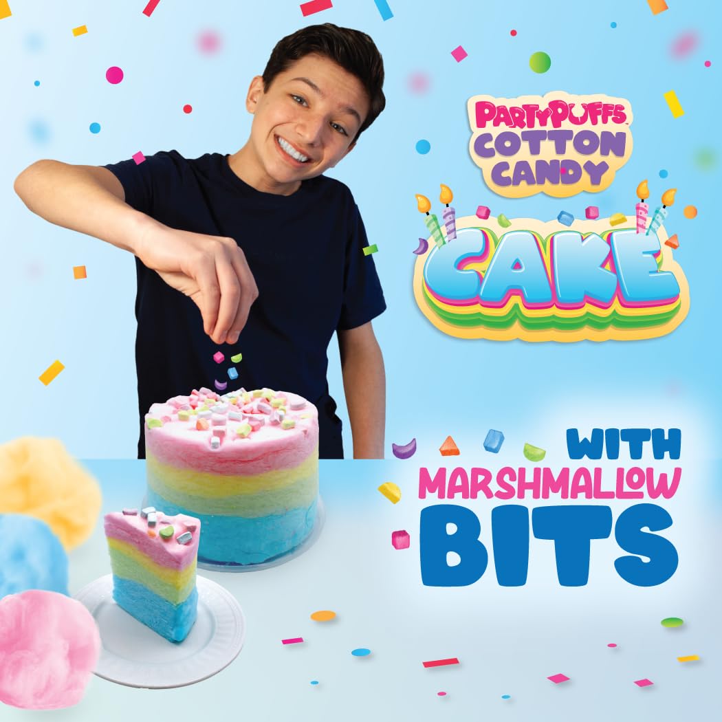 PartyPuffs ready-to-serve cotton candy, no baking required.