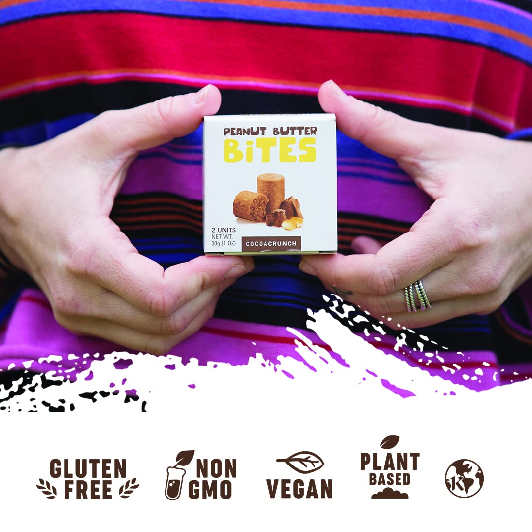Pasokin Cocoa Crunch bites in hand for portable snacking.