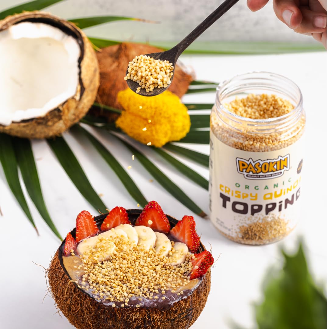 Pasokin quinoa topping provides a gluten-free dessert crunch