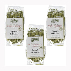 Pasta Deliziosa Spinach Fettuccine 3-pack, ideal for quick weeknight meals.