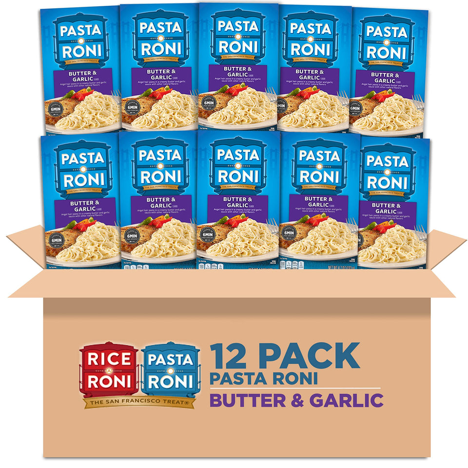 Pasta Roni Butter & Garlic Angel Hair Box ready for quick weeknight dinner