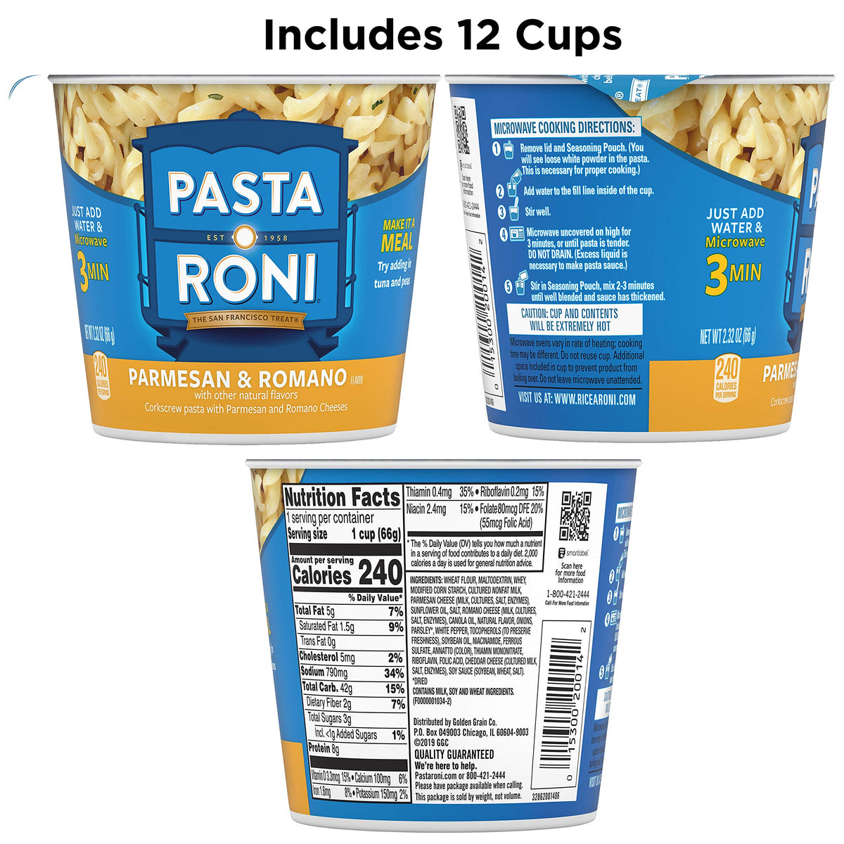 Pasta Roni Cups ready-to-serve, ideal for a quick side or mini meal.