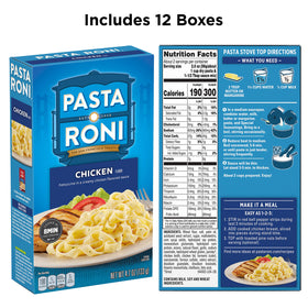 Pasta Roni Garlic Alfredo Fettuccine with chicken, easy one-pot meal idea.