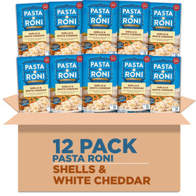 Pasta Roni Shells & White Cheddar in creamy sauce, quick dinner option