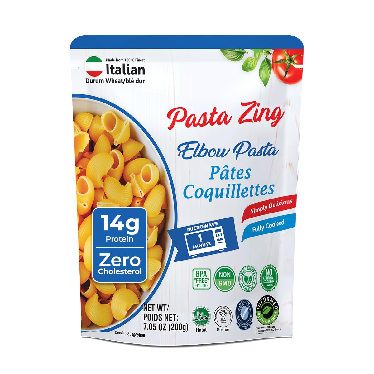 PASTA ZING elbow pasta pack 7oz ready for quick weeknight dinners.