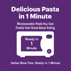 Pasta Zing Farfalle ready-in-1-minute image highlights quick meals.