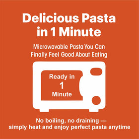 Pasta Zing microwave-ready spaghetti image highlights fast, convenient dinner options.