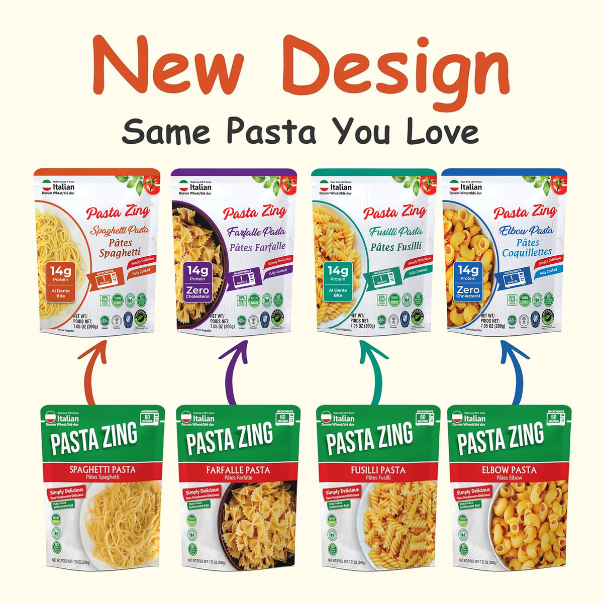 PASTA ZING non-GMO plant-based pasta with clean-label ingredients