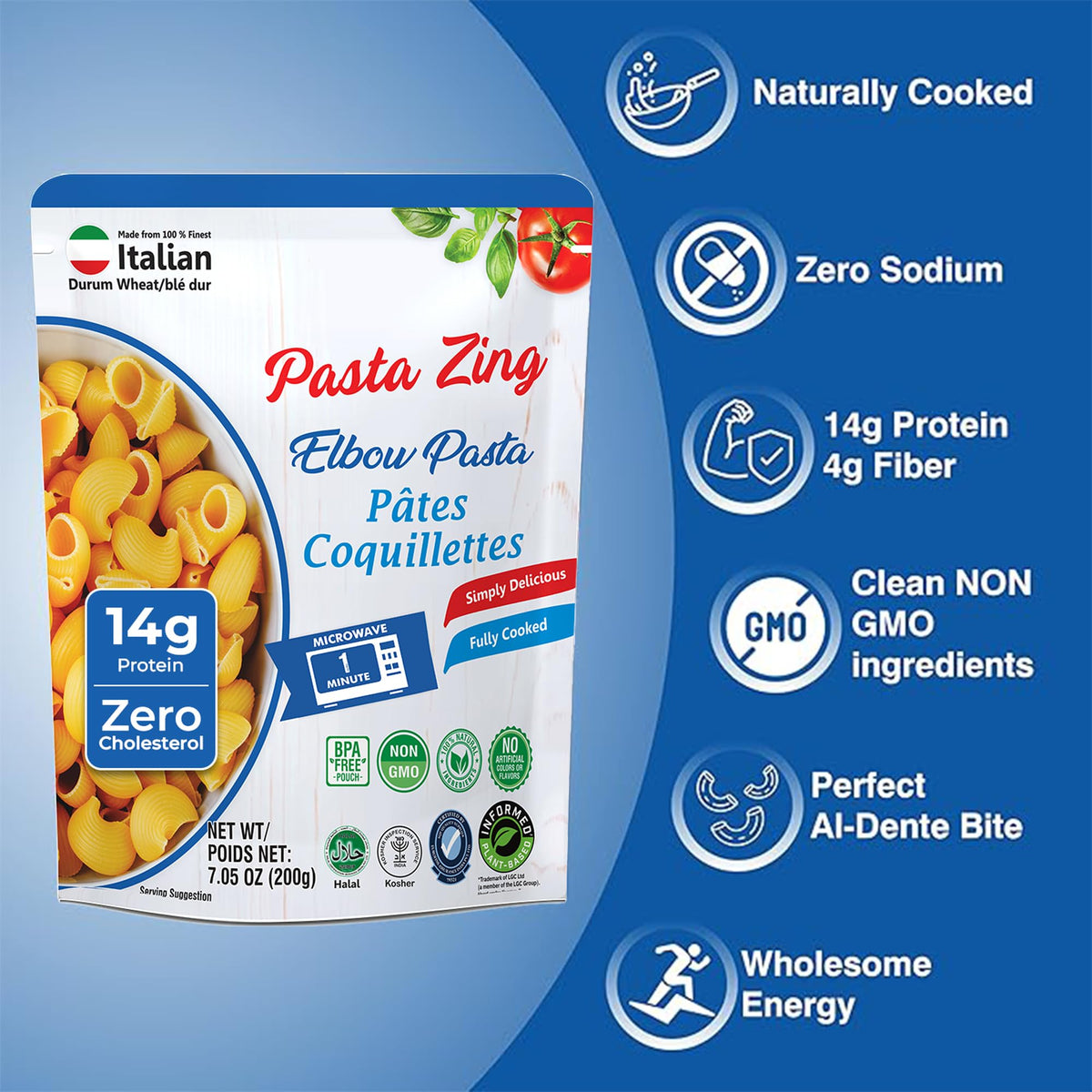 PASTA ZING zero sodium pasta shown for everyday meals.