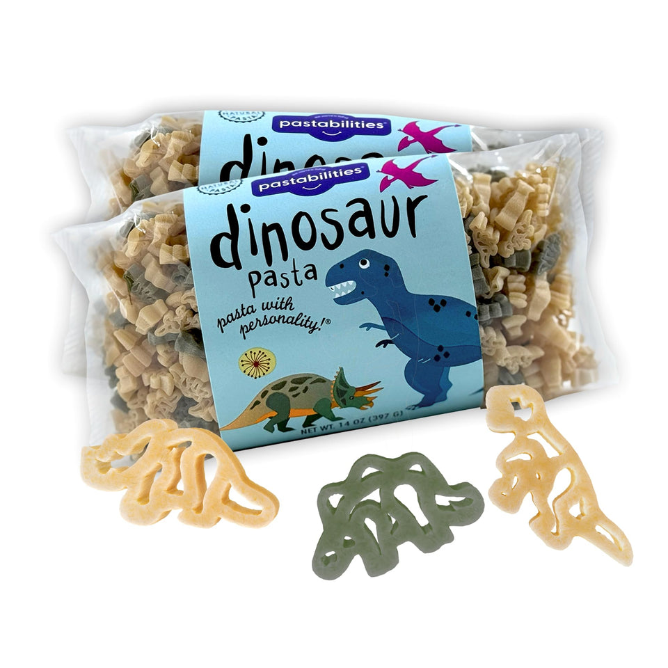 Pastabilities dinosaur pasta shapes for kid-friendly meals and imaginative dining.