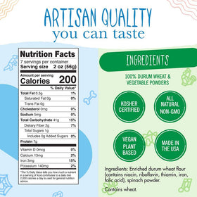 Pastabilities kid-friendly pasta serving setup showcases colorful shapes for family meals.