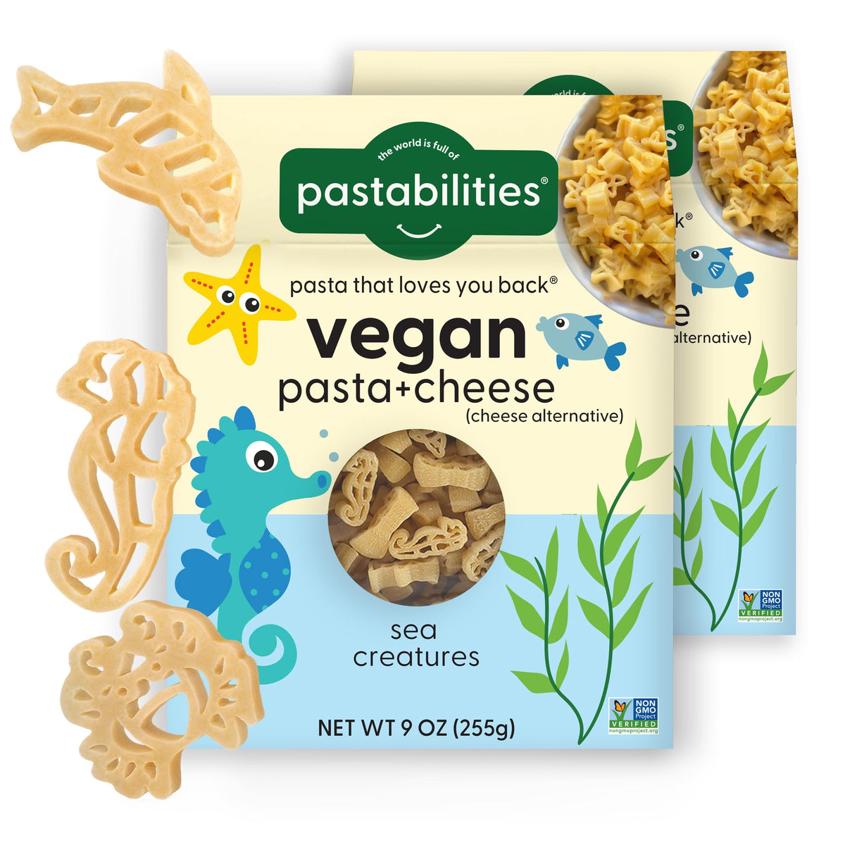 Pastabilities under-the-sea packaging showcases kid-friendly vegan mac and cheese