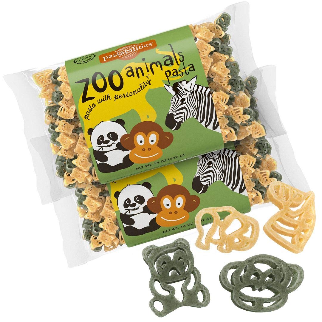 Pastabilities zoo animal pasta shapes entice kids to eat with playful presentation.