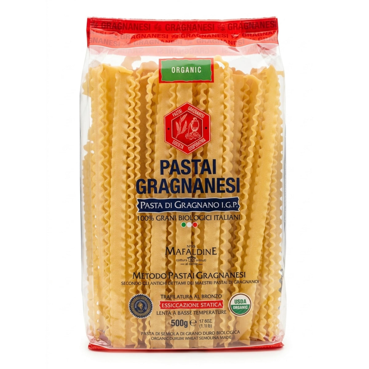 Pastai Gragnanesi Mafaldine raw pasta bundle showing authentic reginette shape for sauces