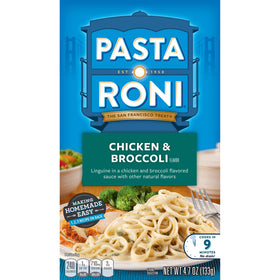 Pasta Roni Chicken & Broccoli Linguine pack shot for quick family dinners