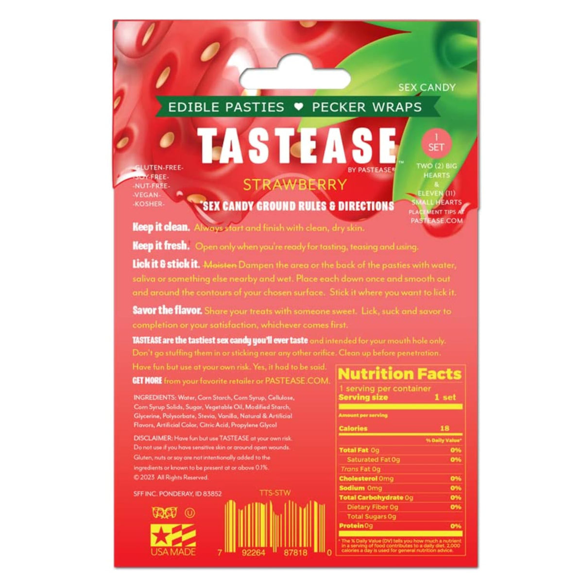 Pastease strawberry pasties with heart shape offer flirtatious look and flavor.