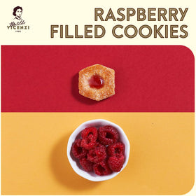 Pasticceria Matilde Vicenzi Tesoro raspberry-filled puff pastry, crisp layers meet vibrant fruit.
