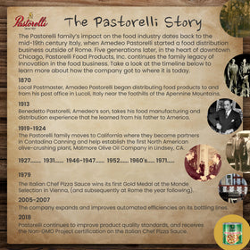 Pastorelli sauce is Non-GMO, gluten-free, and BPA-free packaging.