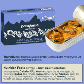 Patagonia Provisions smoked mussels tossed with pasta for a quick dish