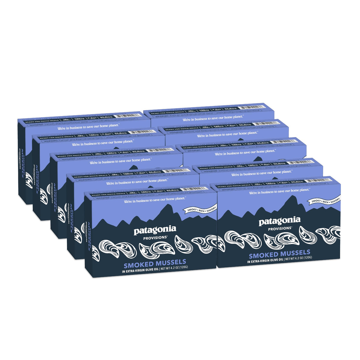 Patagonia Provisions smoked mussels tin showcasing protein-packed snack option