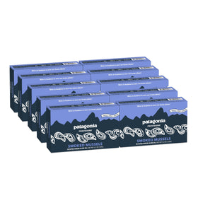 Patagonia Provisions smoked mussels tin showcasing protein-packed snack option