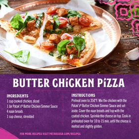 Chicken simmered in Patak's Butter Chicken sauce for a comforting meal.
