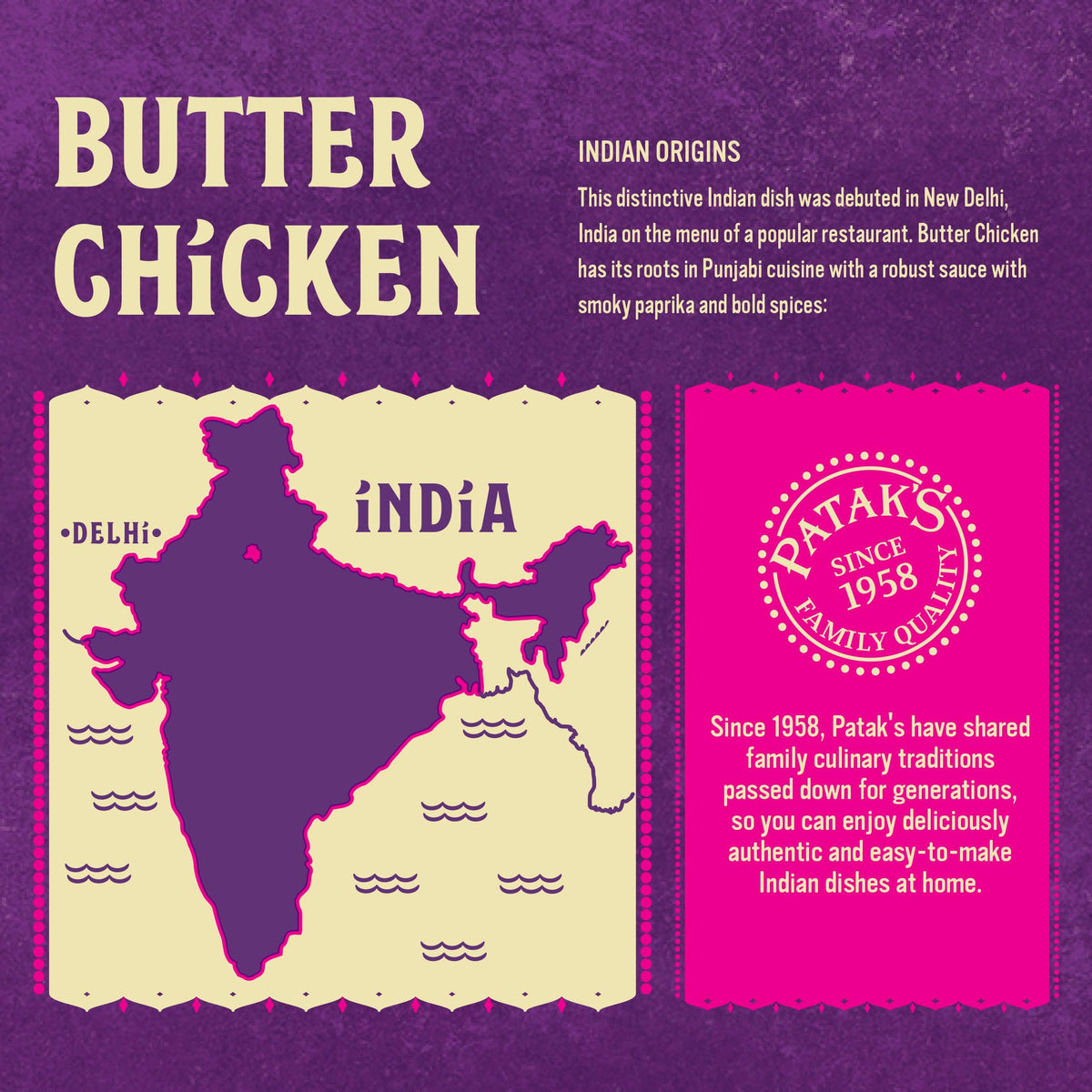 Ginger, garlic, and fenugreek flavors in Patak's Butter Chicken sauce close-up.