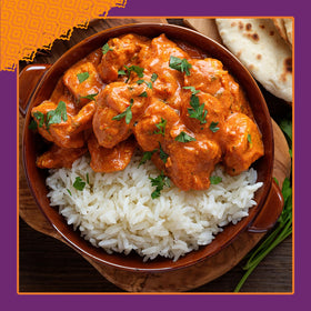 Patak's Hot Curry Spice Paste chicken-curry-simmer shot suggests quick weeknight meals.