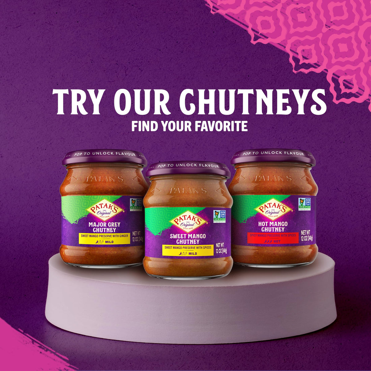 Patak’s Major Grey Chutney pack of 2 for family meals