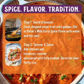 Creamy curry served with basmati rice using Patak's paste