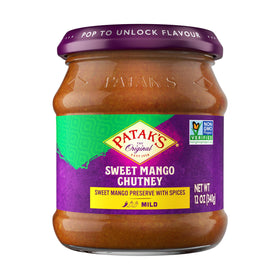 Patak's Sweet Mango Chutney pack-2 view, perfect for entertaining.