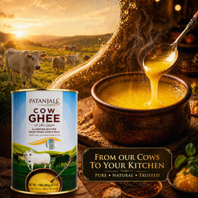 Patanjali Cow Ghee's premium packaging preserves aroma over time.